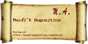 Mazák Augusztina névjegykártya